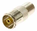 Com Coaxial Adaptor - F Socket > Coax-socket - Nickel Plated | 9.5mm