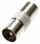 Com Coax Plug-f socket - F Socket > Coax-plug - Nickel Plated