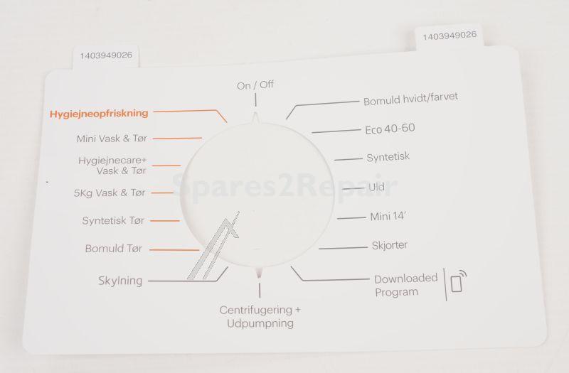 Operating Unit Screen - 1403949026 C00940573 Inlay-danish [Arcelik]