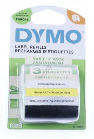 Dymo Colour Cartridge - S0721800 Label Tape 12mm-4m 3-piece Starter Pack Dymo Letra-tag