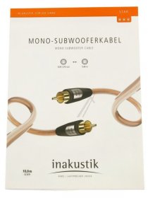 Inakustik Stereo Cable Phono Plug - Mono-subwooferkabel, C  C , ? 6,0 Mm LÄnge 10 Meter