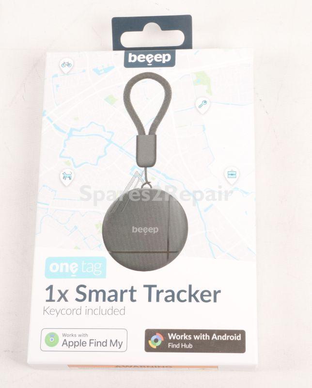 Beeep Communicator - 81426 Beeep Onetag Apple Find My & Android Tracker Black & Keyring Black - 1 Pack