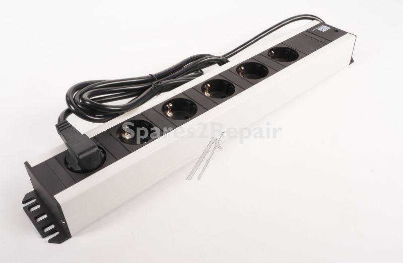 Bachmann Six-way Trailing Socket - 300 000 Craftsman Power Strip 6-way 2m Grey-black