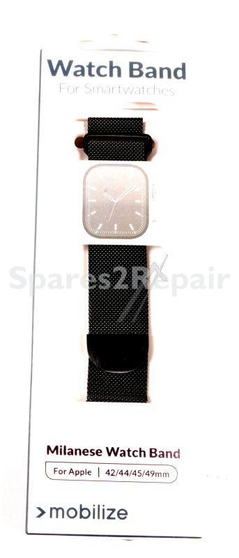 Mobilize Wristbands For Smartwatch - 81672 Mobilize Milanese Strap - For Apple 42-44-45-49mm - Black