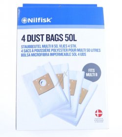Nilfisk Vacuum Cleaner Bags - 107417196 Dust Bag Fleece 50l 4 Pcs