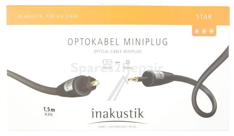 Inakustik Optical Fibre Connectors - Star Opto 3,5 Mini  Toslink 1,5m