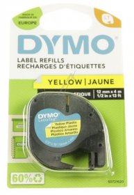 Dymo Colour Cartridge - S0721620 Label Tape Black On Yellow 12mm-4m Dymo Plastic Tape Letra-tag