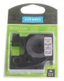 Dymo Colour Cartridge - S0718040 Label Tape Black On White 12mm-3 5m Dymo D1 Tape P