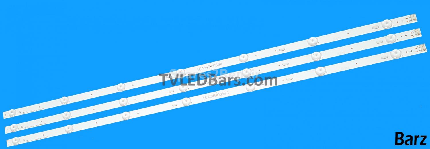 Barz LED Backlight Array LG AGF79078001 AGF79097901 AGF79078002 AGF78860201 NC430DGG-AAFX NC430DUE-AAFX ABFX HC430DGN-ABSR HC430DGG-SLTL HC430DUN-SLTL 3pcs