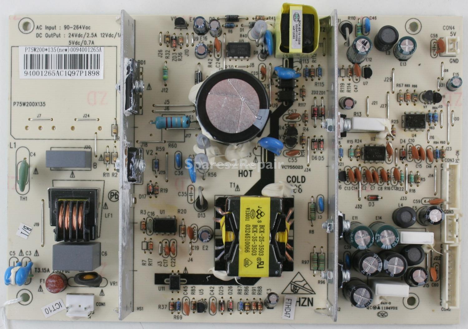 Bush S626 - PSU - P75W200X135 - 94001265A - VC755023