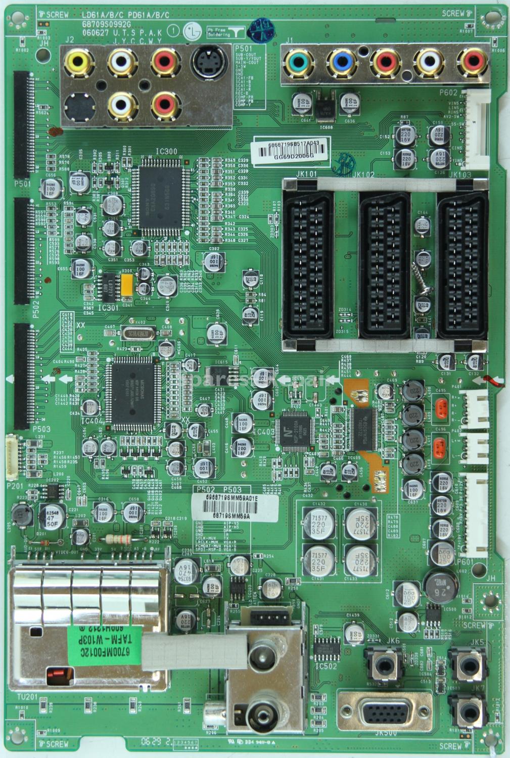 LG 42PC1D - Main AV - 68709S0992G - 060627 - 68719SB517A