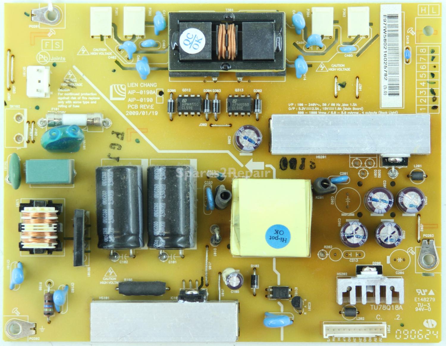 LG M2262D-PZ - PSU - AIP-0190A - REV:E - TU78Q18A
