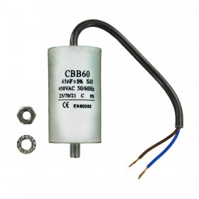 Universal Capacitor (45uF / 45MFD, 450VAC) with 21cm Cable Connectors
