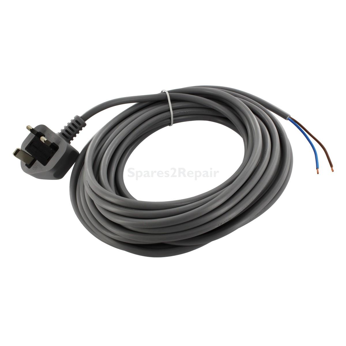 Universal Grey Cable & 13A Plug Assembly (2-Core x 0.75mm, 10m)