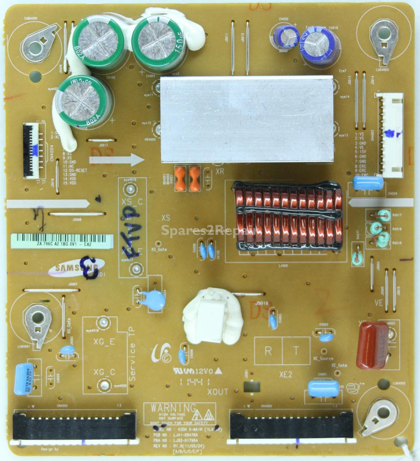 Samsung PS43D450A2W - XSUS - LJ92-01796C - A2 - LJ41-09478A - R1.8 - 42DH X-MAIN