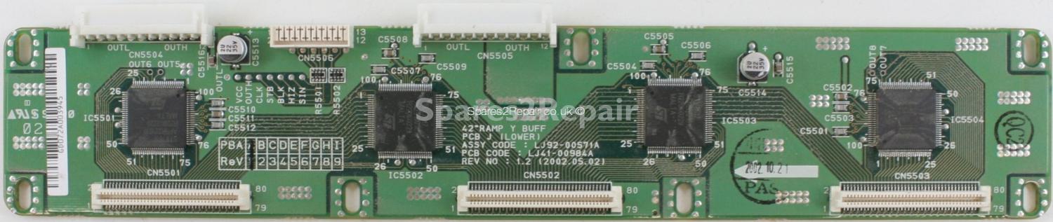 Samsung PS-42P2ST - DRV - LJ92-00571A A1 - LJ41-00984A - Rev 1.2 - 42RAMP Y BUFF - PCB J (LOWER)